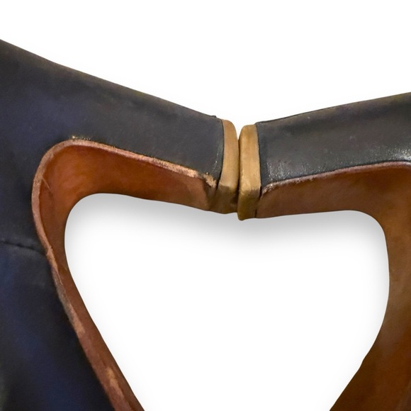 Maison Martin Margiela Black Leather Open Toe Side Zip Heeled Booties Sz 37.5 EU - Picture 9 of 12